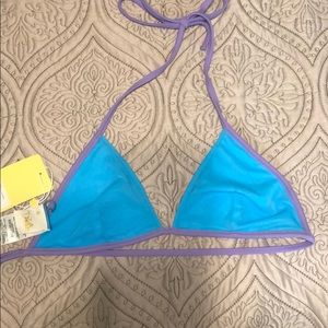 NWT turquoise/lavender triangle bikini top D